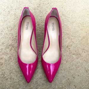 Michael Kors Pink Patent Leather Kitten Heels